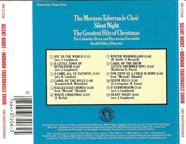 Mormon Tabernacle Choir / Columbia Brass And Percussion Ensemble, The : Silent Night: The Greatest Hits Of Christmas (Reissue)