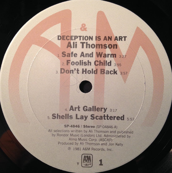 Ali Thomson : Deception Is An Art (LP,Album)