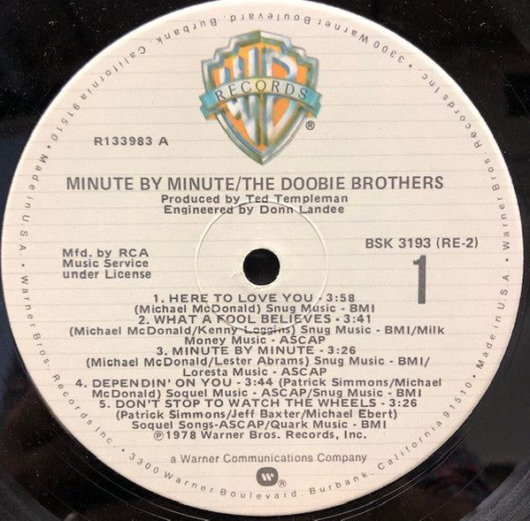 Doobie Brothers, The : Minute By Minute (LP,Album,Club Edition)