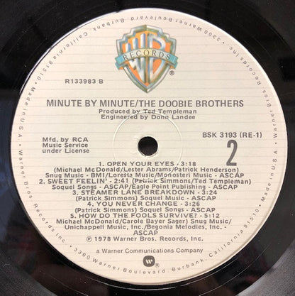 Doobie Brothers, The : Minute By Minute (LP,Album,Club Edition)