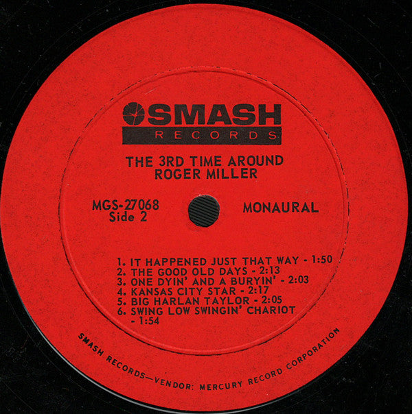 Roger Miller : The 3rd Time Around (LP,Album,Mono)