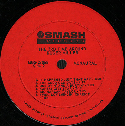 Roger Miller : The 3rd Time Around (LP,Album,Mono)