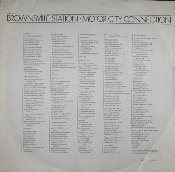 Brownsville Station : Motor City Connection (LP,Album)