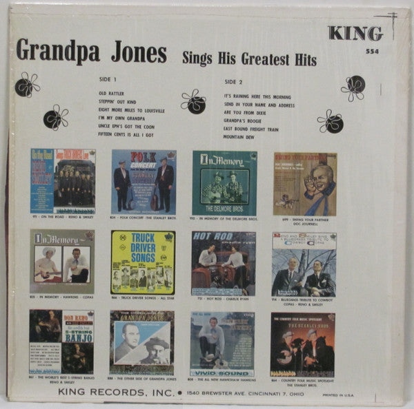 Grandpa Jones : Grandpa Jones Sings His Greatest Hits (LP,Compilation,Reissue,Remastered,Stereo)
