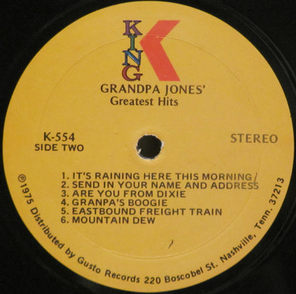 Grandpa Jones : Grandpa Jones Sings His Greatest Hits (LP,Compilation,Reissue,Remastered,Stereo)
