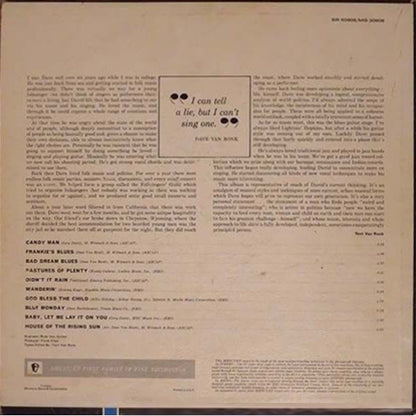 Dave Van Ronk : Just Dave Van Ronk (LP,Album,Mono)
