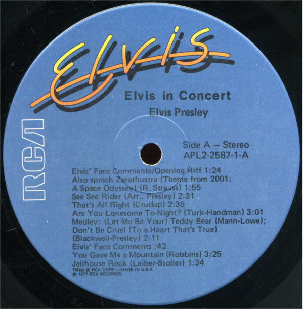 Elvis Presley : Elvis In Concert (LP,Album)