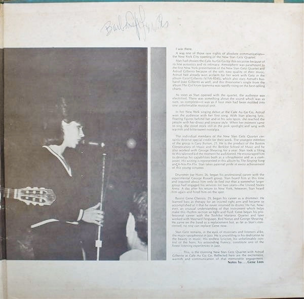 New Stan Getz Quartet, The Featuring Astrud Gilberto : Getz Au Go Go (LP,Album,Stereo)