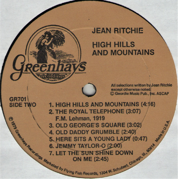 Jean Ritchie : High Hills And Mountains (LP)