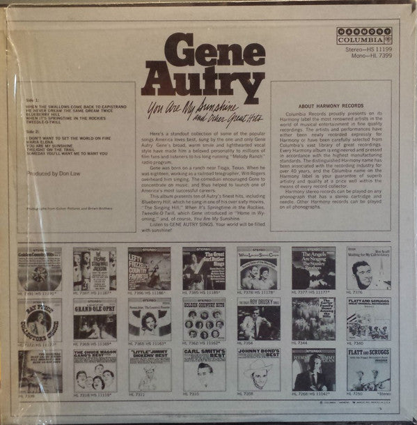 Gene Autry : You Are  My Sunshine And Other Great Hits (LP,Compilation)