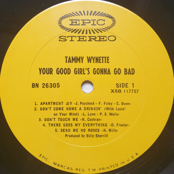 Tammy Wynette : Your Good Girl's Gonna Go Bad (LP,Album,Stereo)