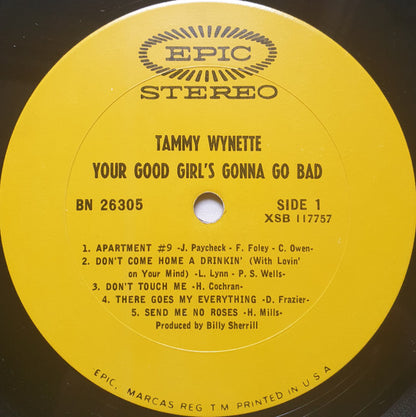 Tammy Wynette : Your Good Girl's Gonna Go Bad (LP,Album,Stereo)