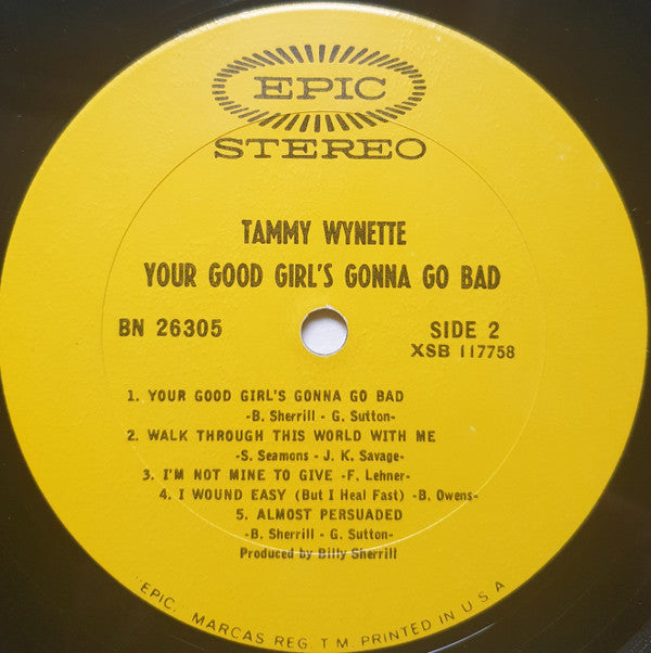 Tammy Wynette : Your Good Girl's Gonna Go Bad (LP,Album,Stereo)