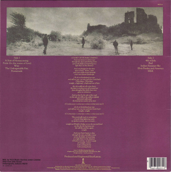 U2 : The Unforgettable Fire (LP,Album,Club Edition)