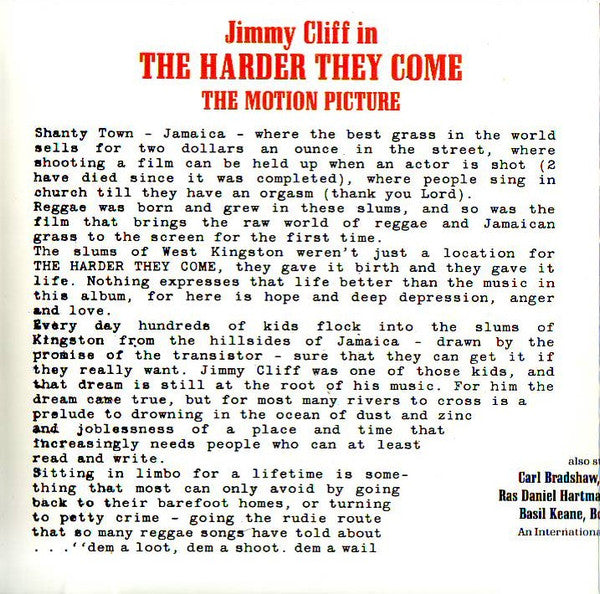Various : The Harder They Come (Original Soundtrack Recording) (Compilation,Reissue)