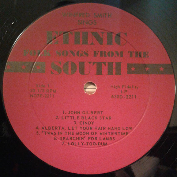 Winifred Smith : Ethnic Folk Songs From The South (LP,Album,Mono)