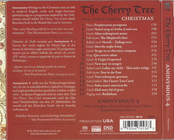 Anonymous 4 : The Cherry Tree (Songs, Carols & Ballads For Christmas) (Album,Hybrid,Multichannel)