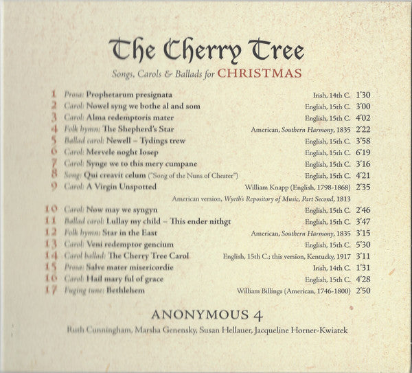 Anonymous 4 : The Cherry Tree (Songs, Carols & Ballads For Christmas) (Album,Hybrid,Multichannel)