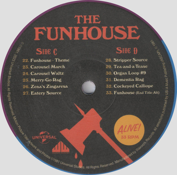 John Beal (3) : The Funhouse (Original Motion Picture Soundtrack Music) (LP)