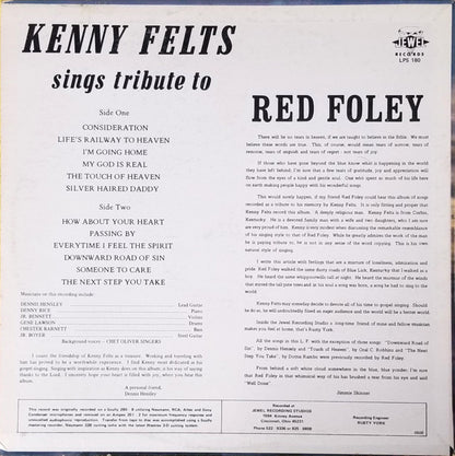 Kenny Felts : Sings Tribute To Red Foley (LP,Stereo)