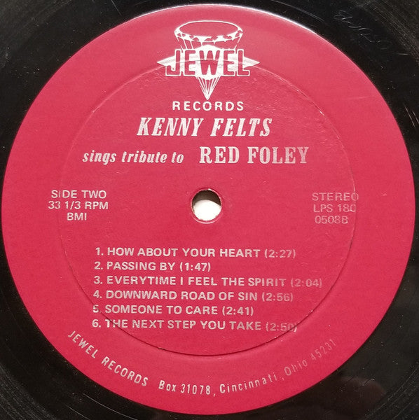 Kenny Felts : Sings Tribute To Red Foley (LP,Stereo)