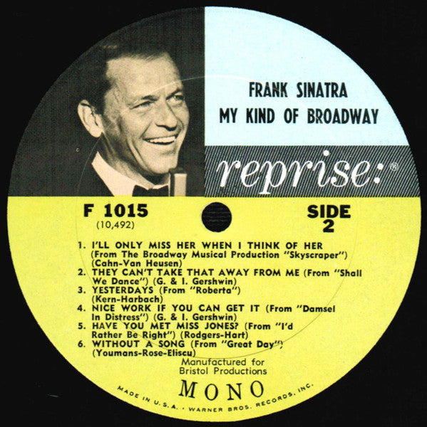 Frank Sinatra : My Kind Of Broadway (LP,Album,Mono)