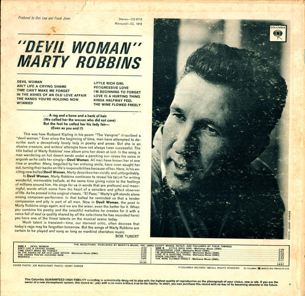 Marty Robbins : Devil Woman (LP,Album,Mono)