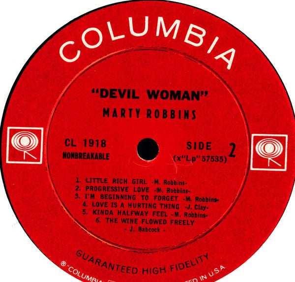 Marty Robbins : Devil Woman (LP,Album,Mono)