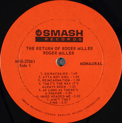 Roger Miller : The Return Of Roger Miller (LP,Album,Mono)