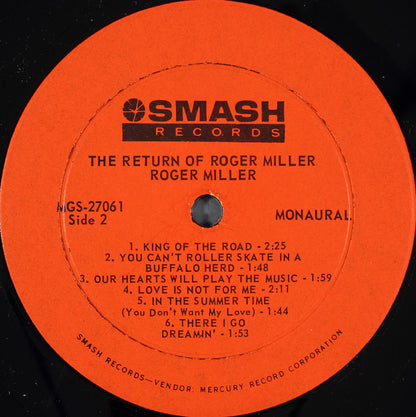 Roger Miller : The Return Of Roger Miller (LP,Album,Mono)