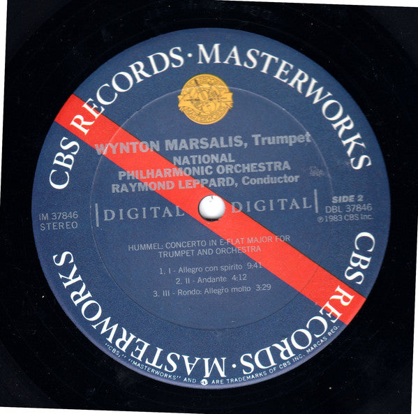 Wynton Marsalis, Joseph Haydn / Johann Nepomuk Hummel / Leopold Mozart, Raymond Leppard, National Philharmonic Orchestra : Trumpet Concertos (LP,Album,Stereo)