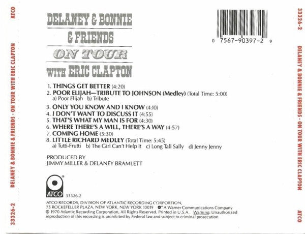Delaney & Bonnie & Friends With Eric Clapton : On Tour (Album,Reissue)