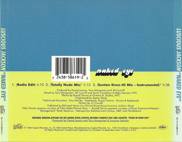 Luscious Jackson : Naked Eye (Single)