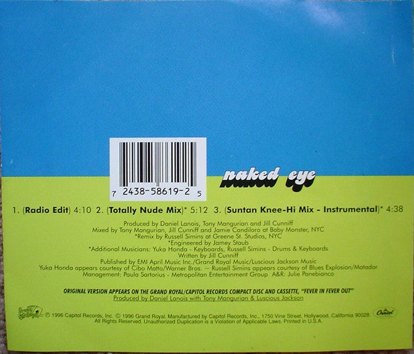 Luscious Jackson : Naked Eye (Single)
