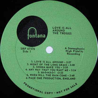 Troggs, The : Love Is All Around (LP,Album,Promo,Stereo)