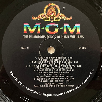 Hank Williams : Sings Kaw-Liga And Other Humorous Songs (LP,Compilation,Mono)