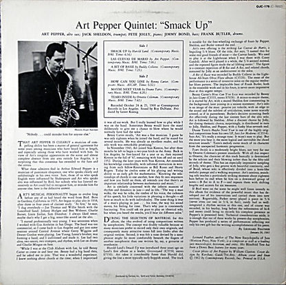 Art Pepper Quintet : Smack Up (LP,Album,Reissue)