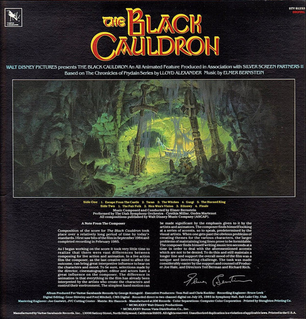 Elmer Bernstein Conducting Utah Symphony Orchestra : The Black Cauldron (LP,Album)