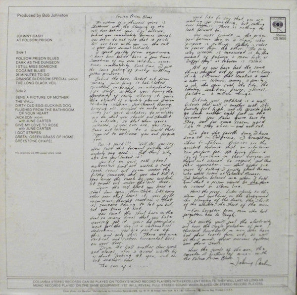 Johnny Cash : At Folsom Prison (LP,Album,Reissue)