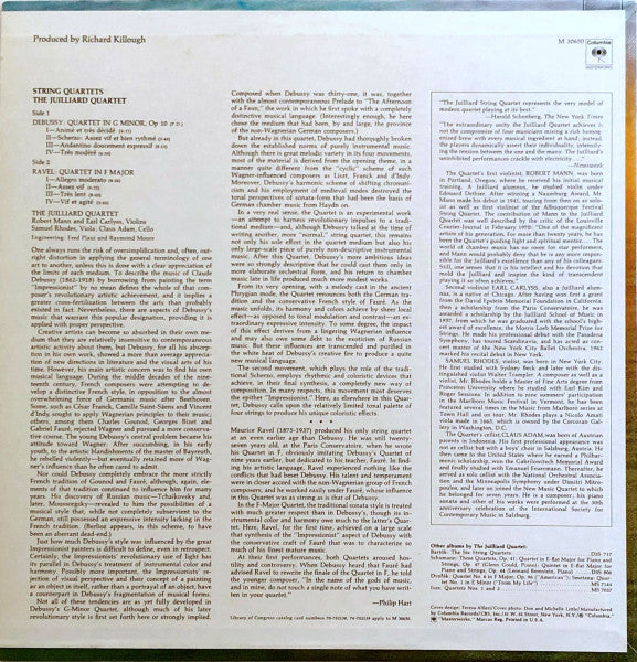 Claude Debussy / Maurice Ravel - Juilliard String Quartet : String Quartets (LP,Album,Stereo)