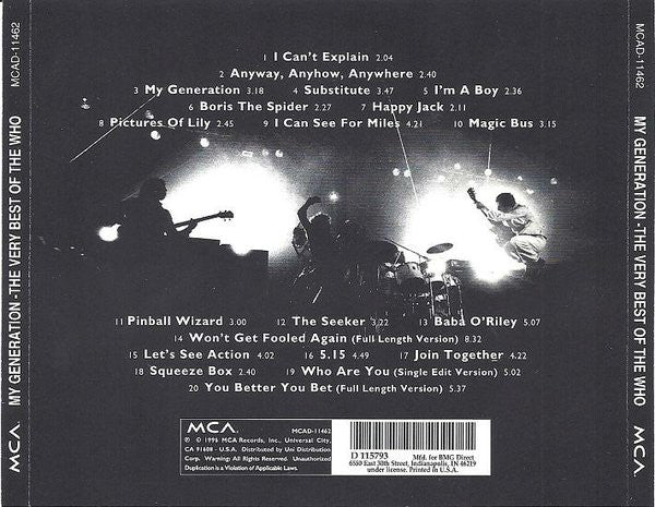 Who, The : My Generation - The Very Best Of The Who (Compilation,Club Edition,Remastered)