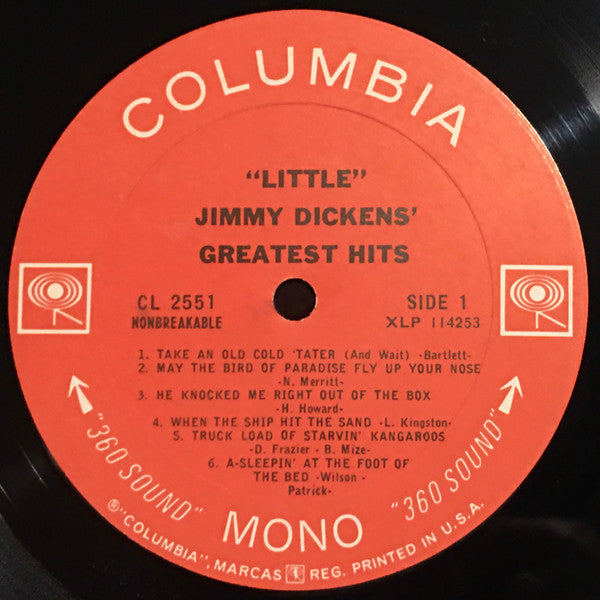 Little Jimmy Dickens : Greatest Hits (LP,Compilation,Mono)