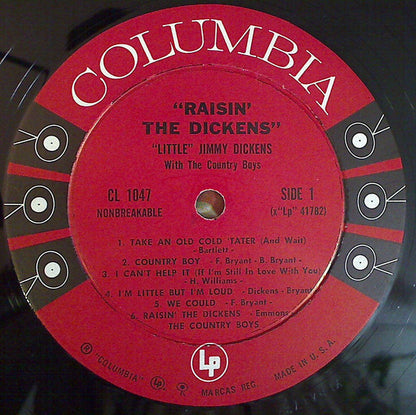 Little Jimmy Dickens With Country Boys, The : Raisin' The Dickens (LP,Album,Mono)