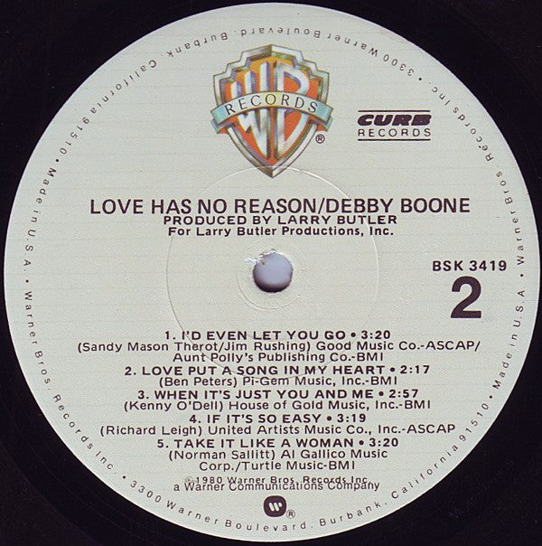 Debby Boone : Love Has No Reason (LP,Album)