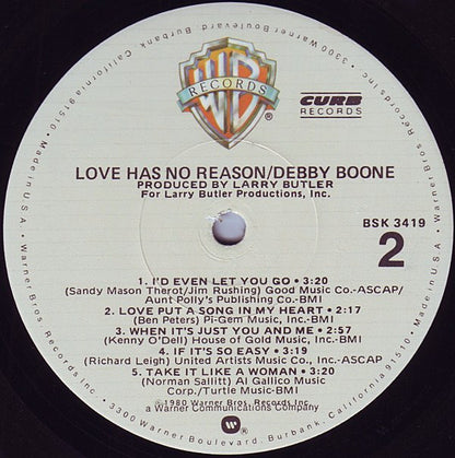 Debby Boone : Love Has No Reason (LP,Album)