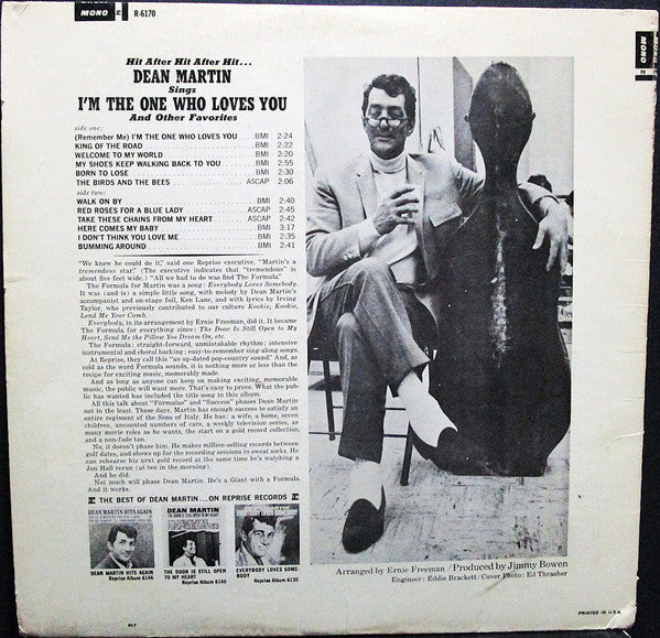 Dean Martin : (Remember Me) I'm The One Who Loves You (LP,Album,Mono)