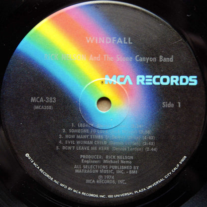 Rick Nelson & The Stone Canyon Band : Windfall (LP,Album,Stereo)
