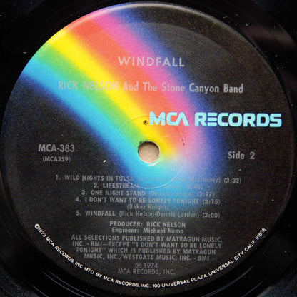 Rick Nelson & The Stone Canyon Band : Windfall (LP,Album,Stereo)