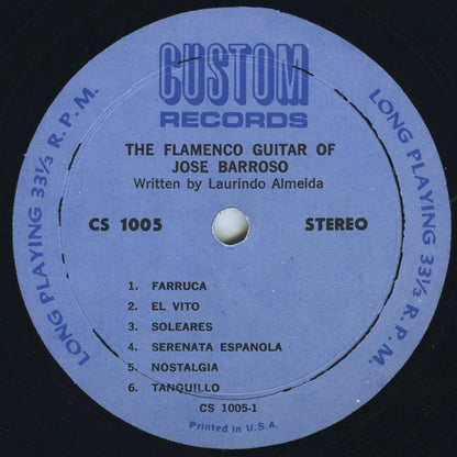 Jose Barroso : The Flamenco Guitar Of Jose Barroso (LP,Album,Stereo)