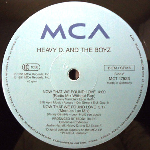 Heavy D. & The Boyz : Now That We Found Love (Morales Remix) (12",45 RPM)